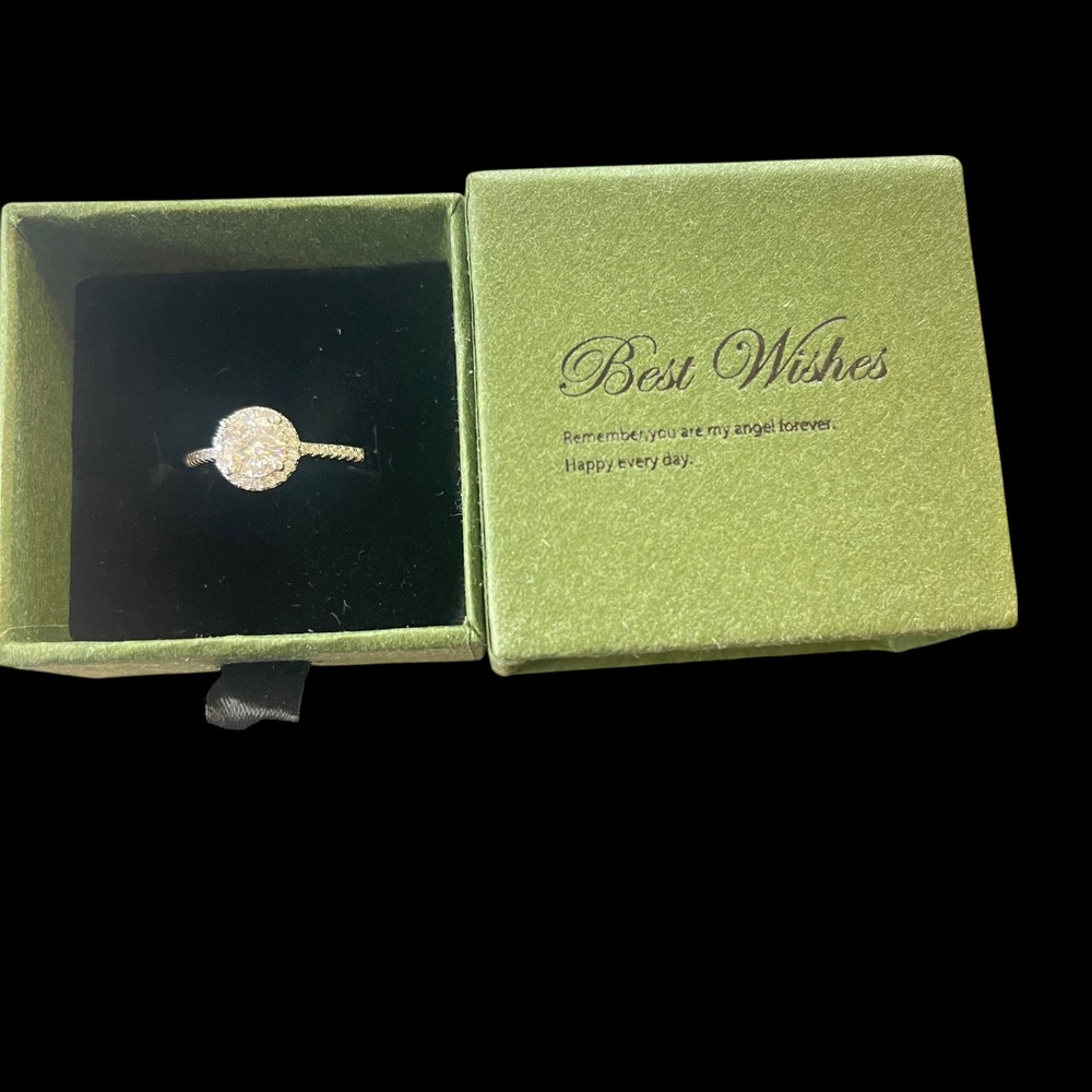 Moissanite Certified Engagement Ring 1.0ct Round Cut Sterling Silver Size 6.5 - Picture 4 of 13